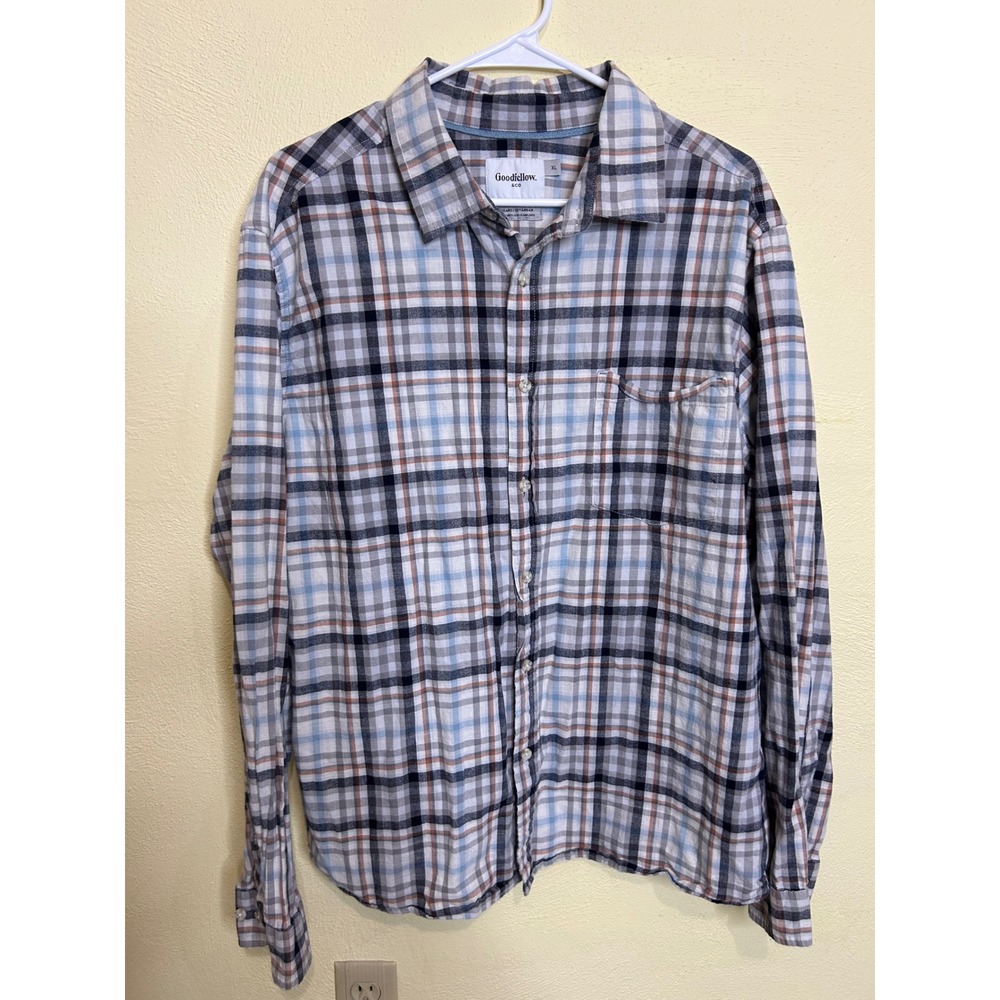 Goodfellow & Co. XL Plaid Flannel Button-Up Shirt -‎ Long Sleeve